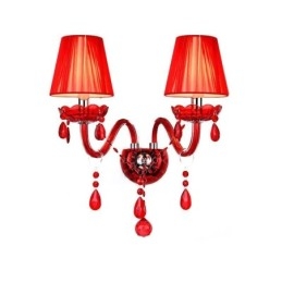 Applique da parete europea in cristallo colore rosso