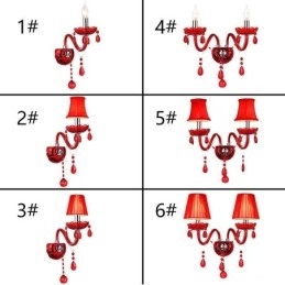 Applique da parete europea in cristallo colore rosso
