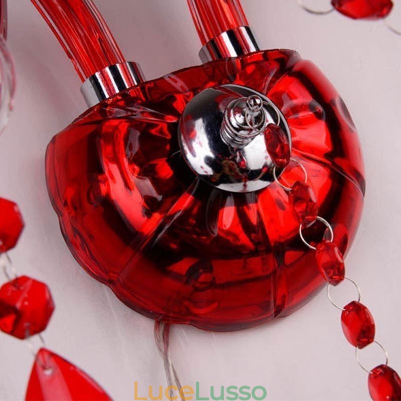Applique da parete europea in cristallo colore rosso