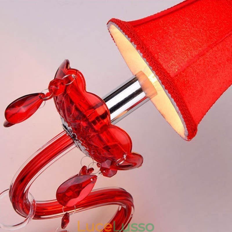 Applique da parete europea in cristallo colore rosso