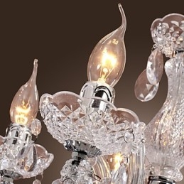 Lampada da soffitto cromata Upligh Candela Lampadario in acrilico Lampadario pendente