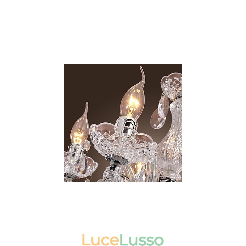 Lampada da soffitto cromata Upligh Candela Lampadario in acrilico Lampadario pendente