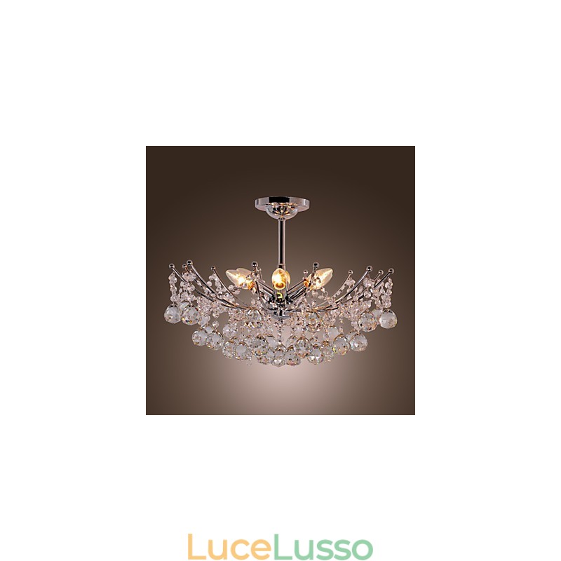 Lussuoso lampadario di cristallo con lampadario a sospensione a 6 luci