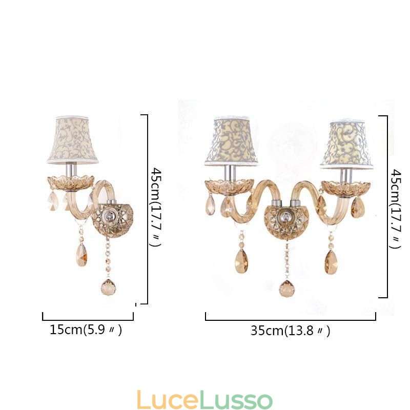 Elegante applique in cristallo in stile europeo, applique da parete per corridoio