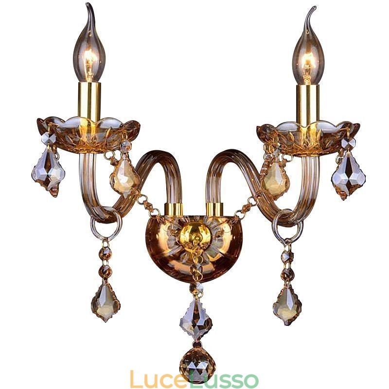 Applique in cristallo europeo elegante a due luci per scale
