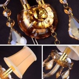 Applique in cristallo europeo elegante a due luci per scale