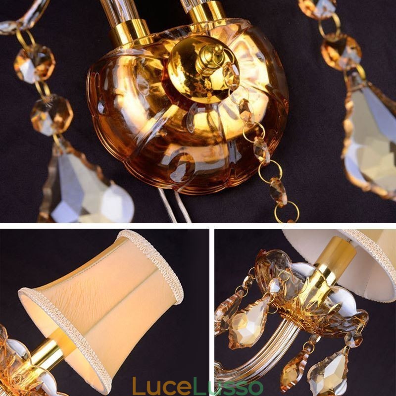 Applique in cristallo europeo elegante a due luci per scale