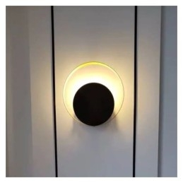 Applique da parete in stile moderno Applique da parete circolare nera Lampada creativa Illuminazione da comodino