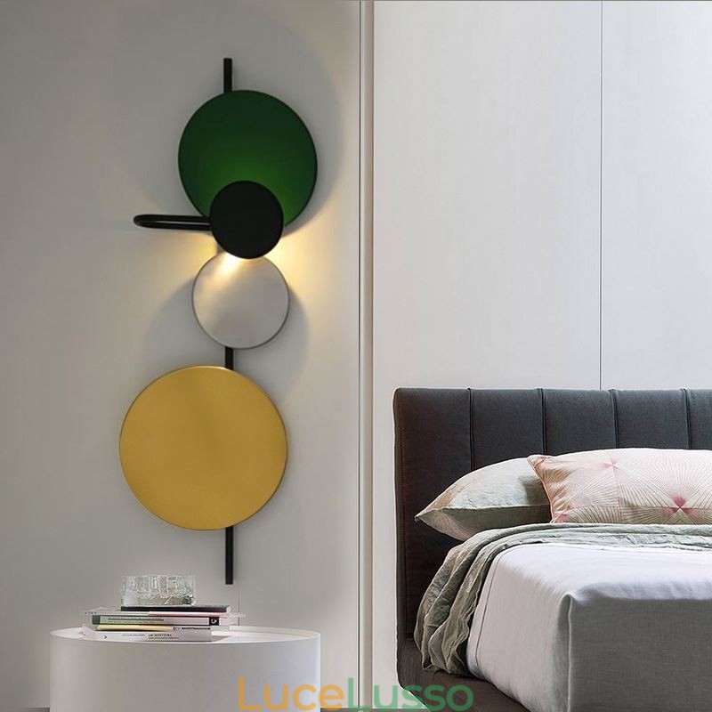 Moderna lampada da parete circolare lampada da parete colorata illuminazione per la casa illuminazione da comodino