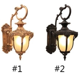 Lampada da parete intagliata impermeabile retrò europea per esterni Cortile Corridoio