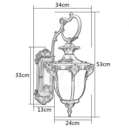 Lampada da parete intagliata impermeabile retrò europea per esterni Cortile Corridoio