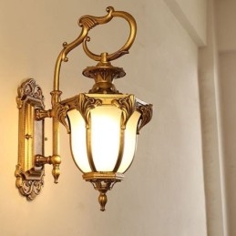 Lampada da parete intagliata impermeabile retrò europea per esterni Cortile Corridoio