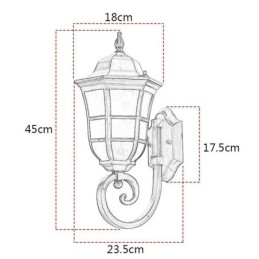 Applique da parete europea retrò luce esterna singola testa impermeabile luce da parete in vetro smerigliato