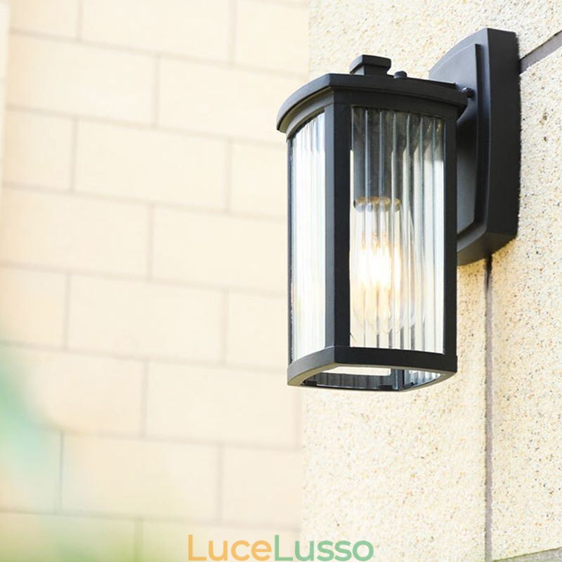 Moderna semplice luce esterna impermeabile colonna quadrata applique da parete cortile corridoio