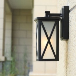 Moderna semplice luce esterna impermeabile colonna quadrata applique da parete cortile corridoio