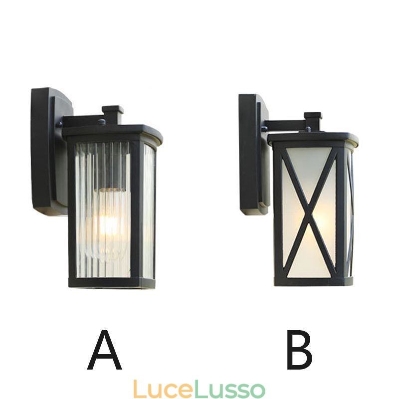 Moderna semplice luce esterna impermeabile colonna quadrata applique da parete cortile corridoio
