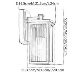 Moderna semplice luce esterna impermeabile colonna quadrata applique da parete cortile corridoio