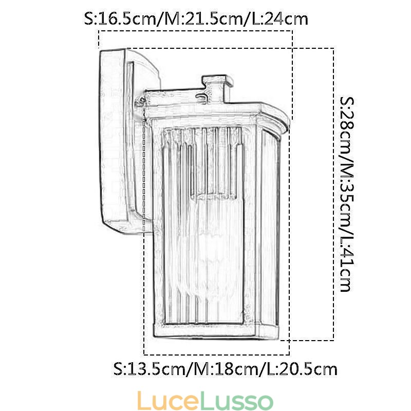 Moderna semplice luce esterna impermeabile colonna quadrata applique da parete cortile corridoio