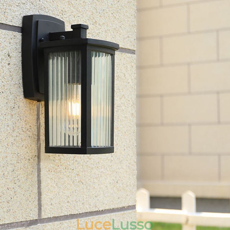 Moderna semplice luce esterna impermeabile colonna quadrata applique da parete cortile corridoio