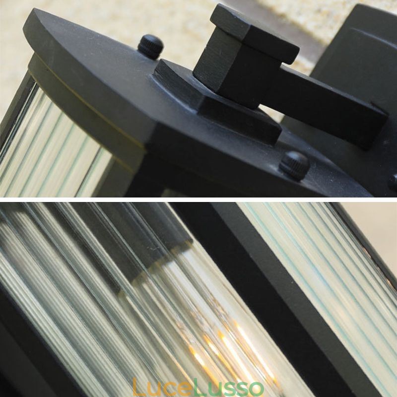 Moderna semplice luce esterna impermeabile colonna quadrata applique da parete cortile corridoio