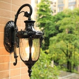 Lampada da parete europea per esterni impermeabile a testa singola, per cortile, corridoio, giardino