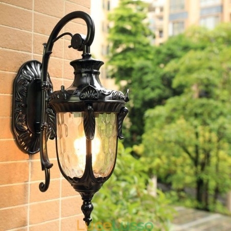 Lampada da parete europea per esterni impermeabile a testa singola, per cortile, corridoio, giardino Lampada da parete europea per esterni impermeabile a testa singola, per cortile, corridoio, giardino