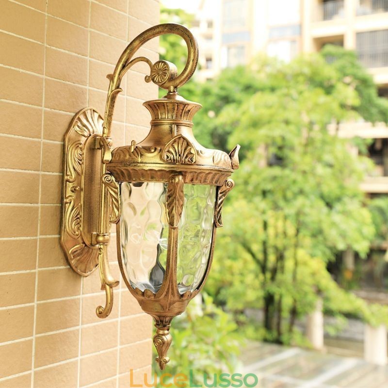Lampada da parete europea per esterni impermeabile a testa singola, per cortile, corridoio, giardino