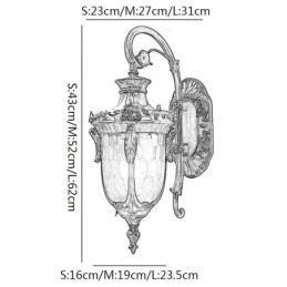 Lampada da parete europea per esterni impermeabile a testa singola, per cortile, corridoio, giardino