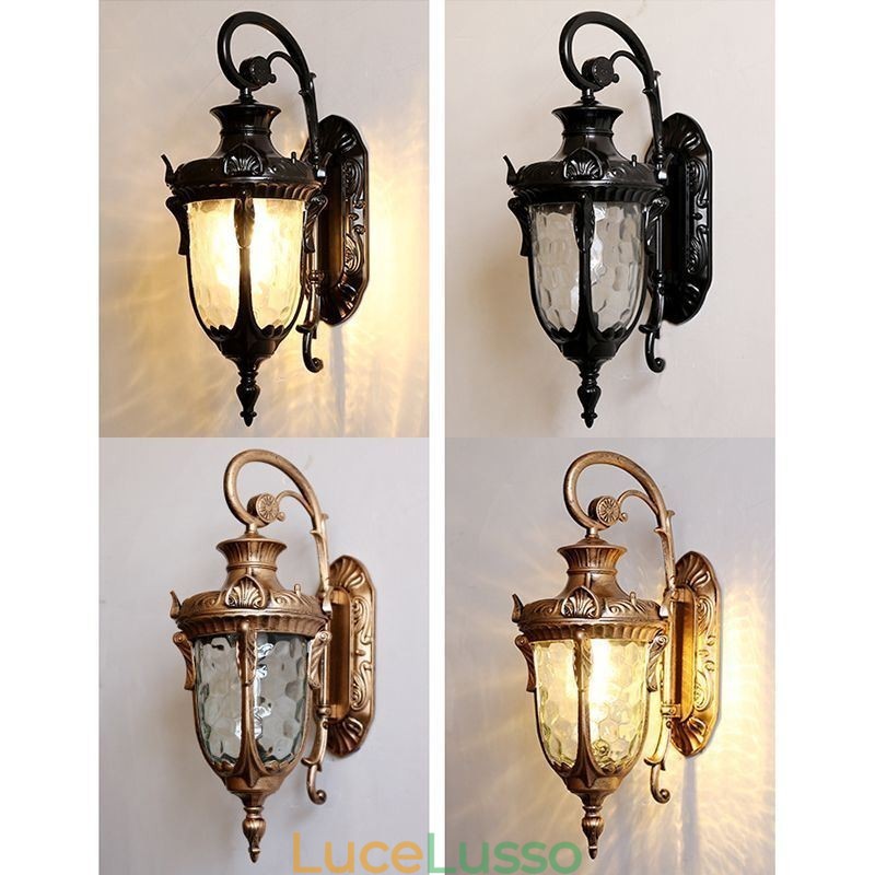 Lampada da parete europea per esterni impermeabile a testa singola, per cortile, corridoio, giardino