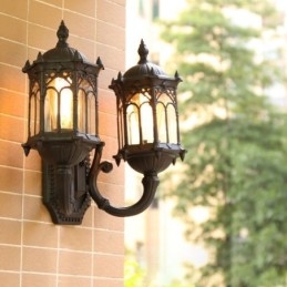 Applique da parete per esterni europea impermeabile a doppio castello