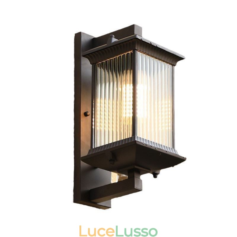 Luce esterna cinese Luce da parete in vetro impermeabile Cortile Corridoio Giardino Balcone