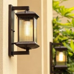 Luce esterna cinese Luce da parete in vetro impermeabile Cortile Corridoio Giardino Balcone