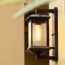 Luce esterna cinese Luce da parete in vetro impermeabile Cortile Corridoio Giardino Balcone