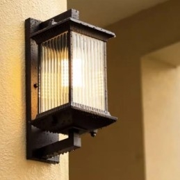 Luce esterna cinese Luce da parete in vetro impermeabile Cortile Corridoio Giardino Balcone
