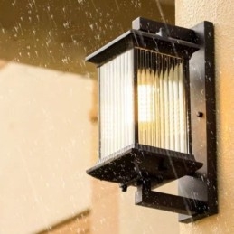 Luce esterna cinese Luce da parete in vetro impermeabile Cortile Corridoio Giardino Balcone