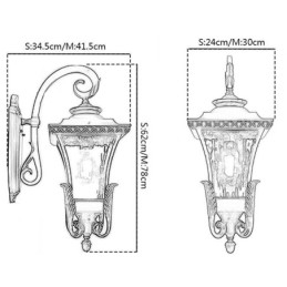 Lampada da parete in vetro impermeabile a testa singola cinese per esterni, corridoio del cortile