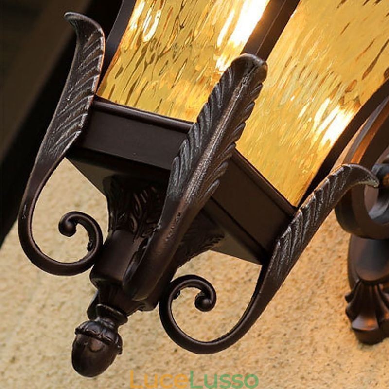 Lampada da parete in vetro impermeabile a testa singola cinese per esterni, corridoio del cortile
