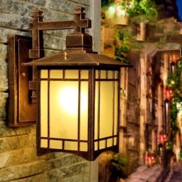 Lampada da parete a forma di padiglione impermeabile in stile cinese per esterni, da giardino, balcone