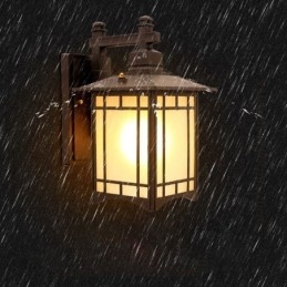 Lampada da parete a forma di padiglione impermeabile in stile cinese per esterni, da giardino, balcone