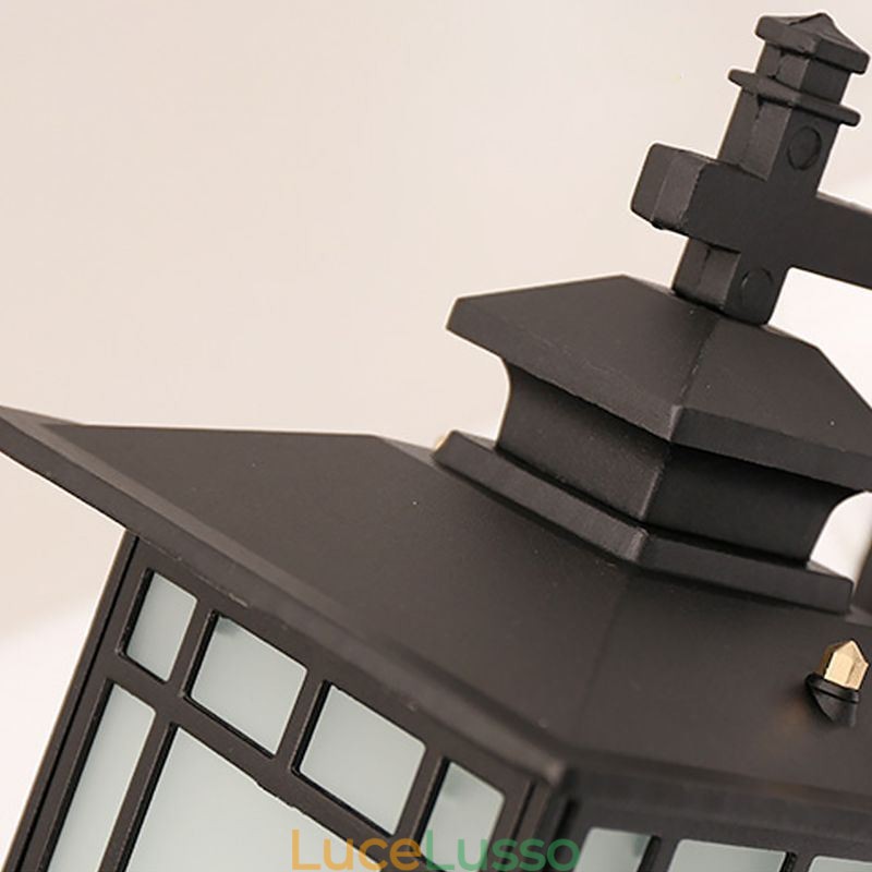 Lampada da parete a forma di padiglione impermeabile in stile cinese per esterni, da giardino, balcone