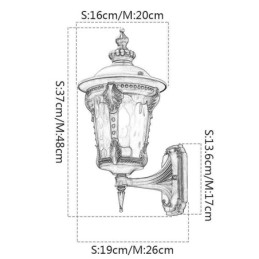 Applique da parete per esterni retrò europea impermeabile intagliata, luce da parete per giardino, balcone, cortile