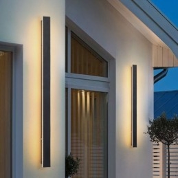 Applique da parete moderna e contemporanea lunga per esterni, applique da parete IP 44 per veranda, patio, giardino