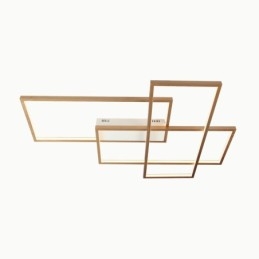 Plafoniera moderna in alluminio contemporanea color oro con dimmer remoto per soggiorno, camera da letto (può essere utilizzata anche come applique)