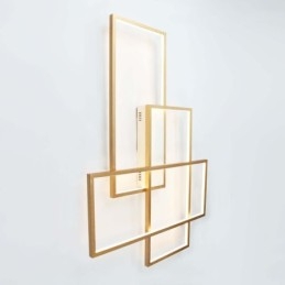 Plafoniera moderna in alluminio contemporanea color oro con dimmer remoto per soggiorno, camera da letto (può essere utilizzata anche come applique)