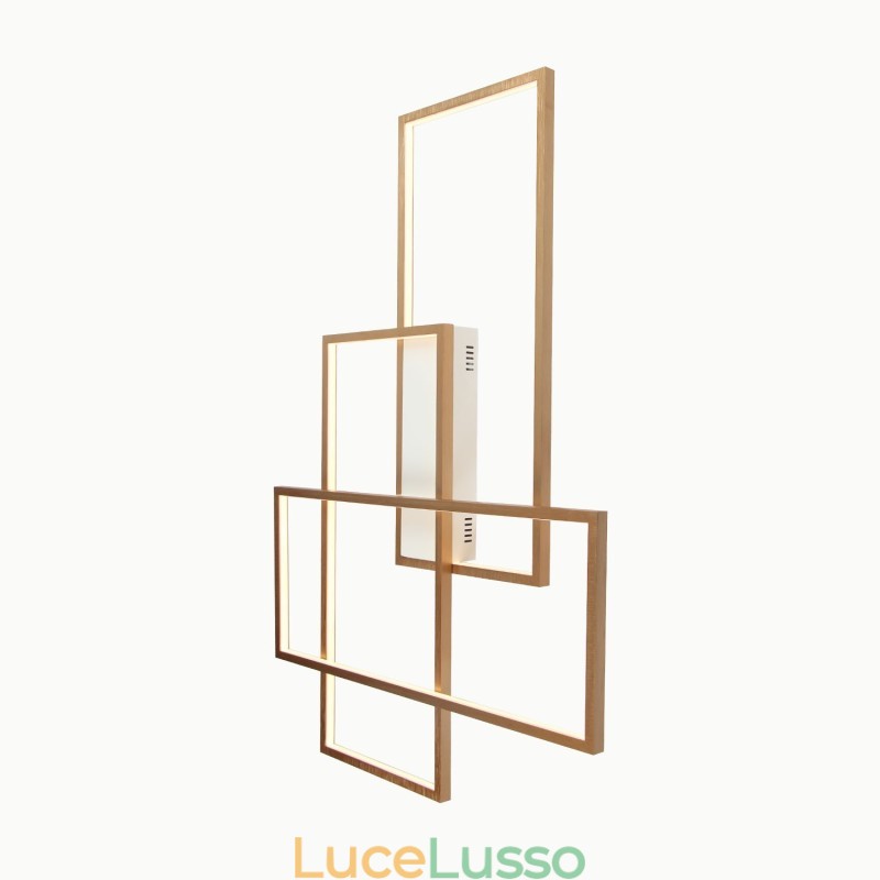 Plafoniera moderna in alluminio contemporanea color oro con dimmer remoto per soggiorno, camera da letto (può essere utilizzata anche come applique)