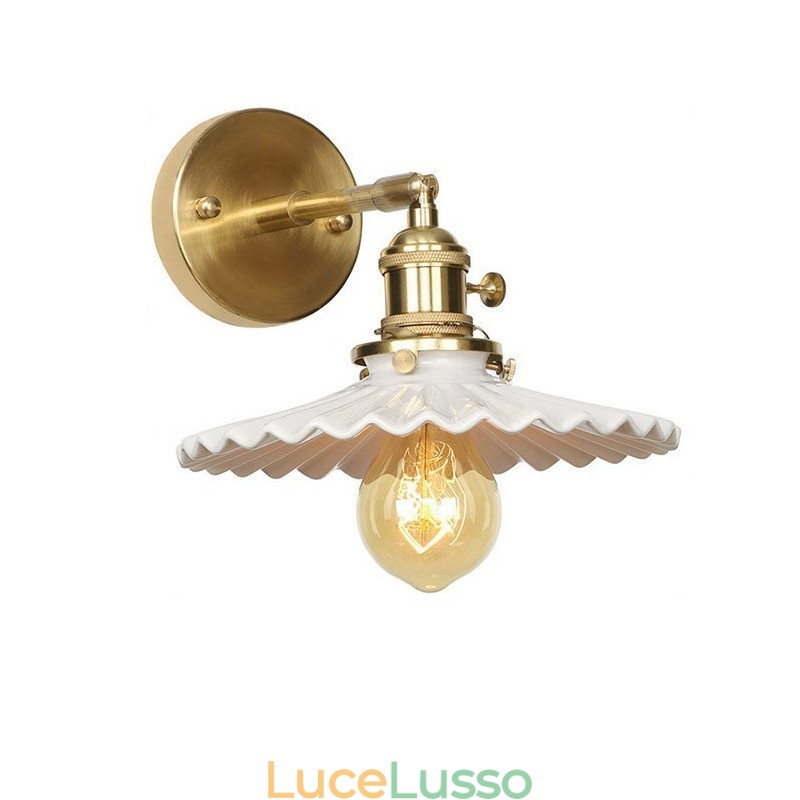 Applique moderna con paralume in ceramica