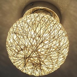 Lanterna moderna contemporanea a globo in metallo cromato da montare a filo