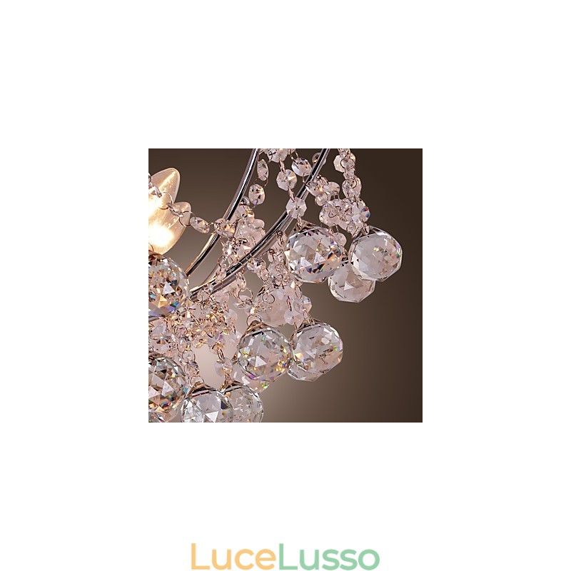 Lussuoso lampadario di cristallo con lampadario a sospensione a 6 luci