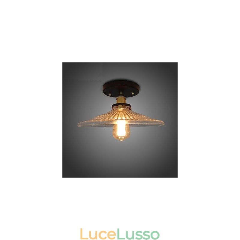 Lampada da tavolo industriale retrò da campagna americana, lampada da soffitto 110V, spirale, vetro trasparente, decorazione per la casa, illuminazione