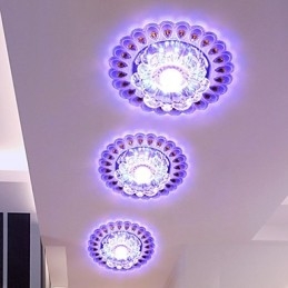 Lampada da soffitto in cristallo Faretto SMD 3W Lampada creativa Tubo luminoso Luce colorata Cupola luminosa